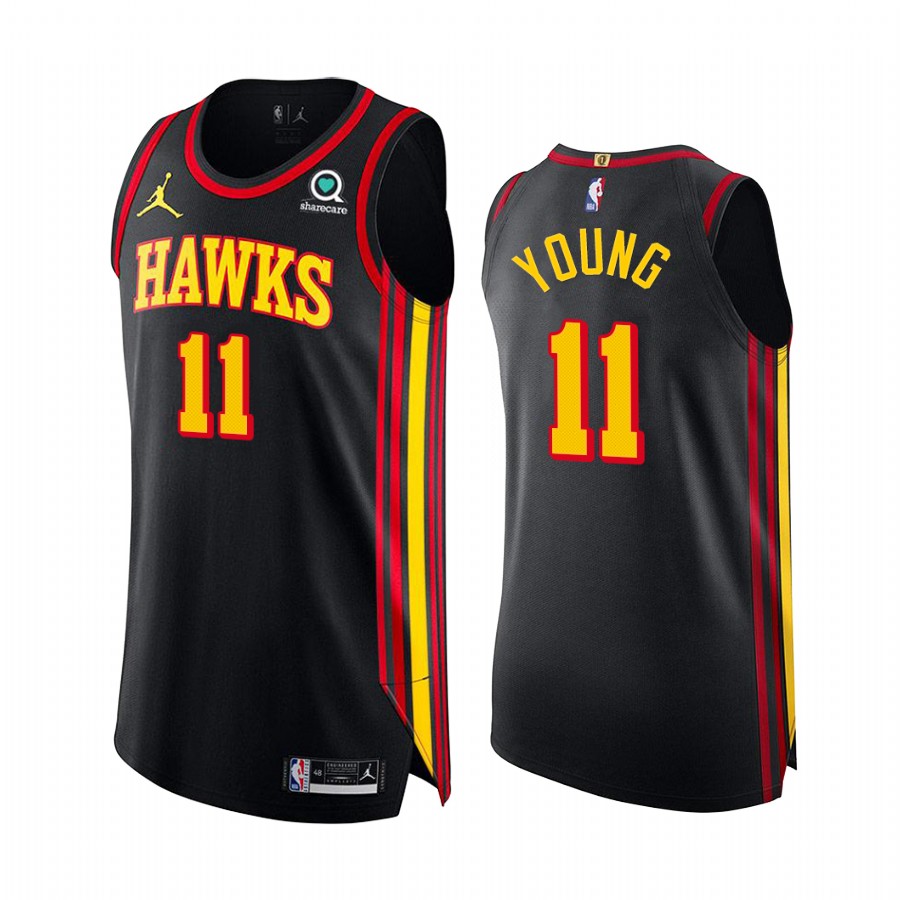 Trae Young Atlanta Hawks Black Statement  Jersey