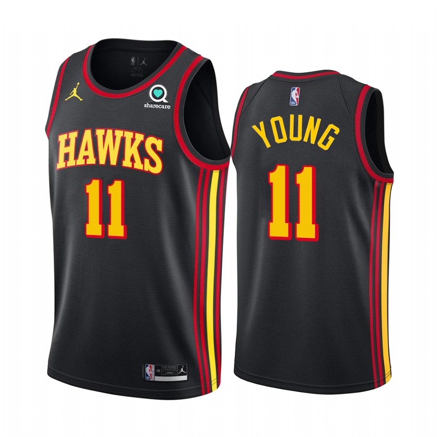Trae Young Atlanta Hawks Black Statement Edition Jumpman  Jersey