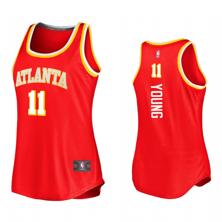 Trae Young Atlanta Hawks Red Icon Edition  Women Jersey