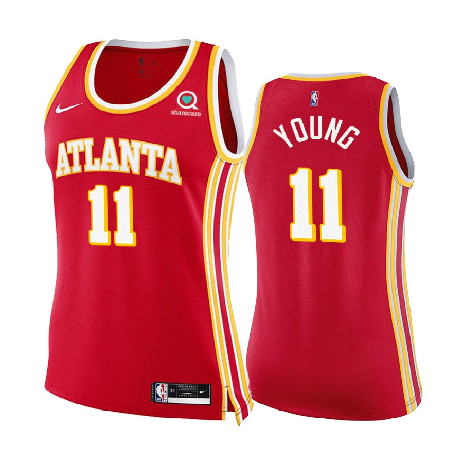 Trae Young Atlanta Hawks Red Icon Edition Women  Jersey