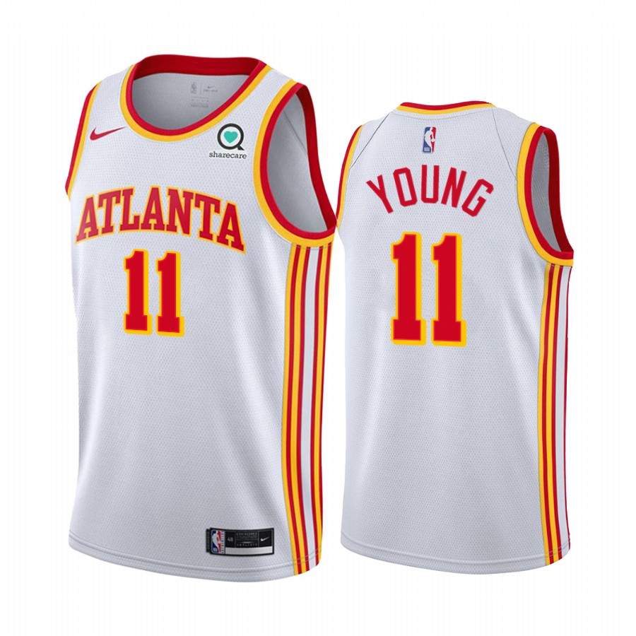 Trae Young Atlanta Hawks White Association Edition  Jersey