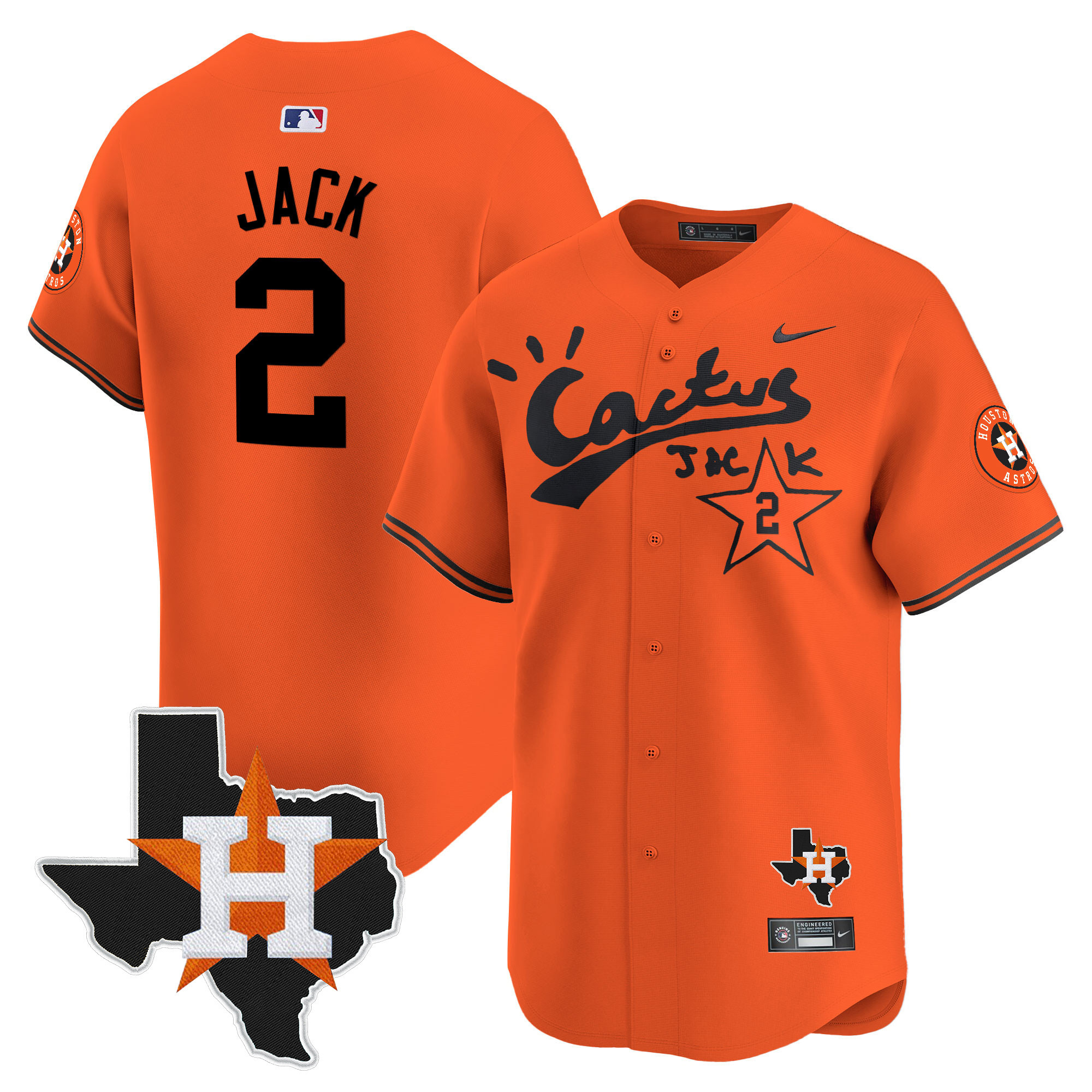 Travis Scott Men's Cactus Jack Patch Vapor Premier Limited Orange Jersey - All Stitched