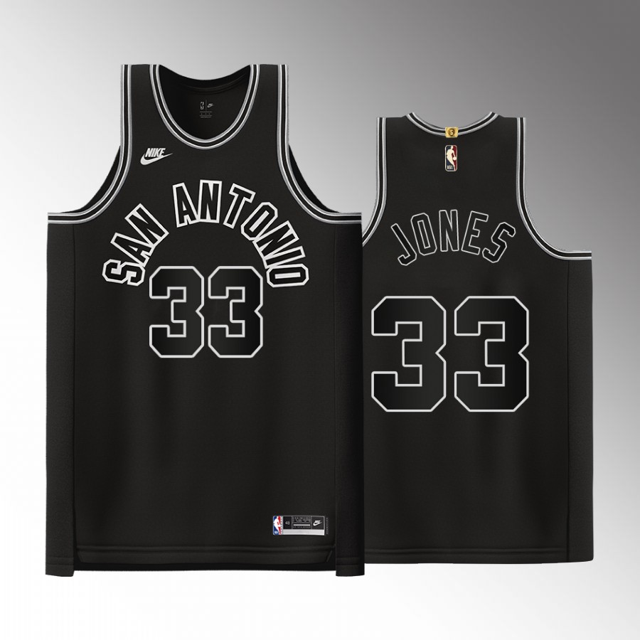 Tre Jones San Antonio Spurs Black #33 Classic Edition Jersey