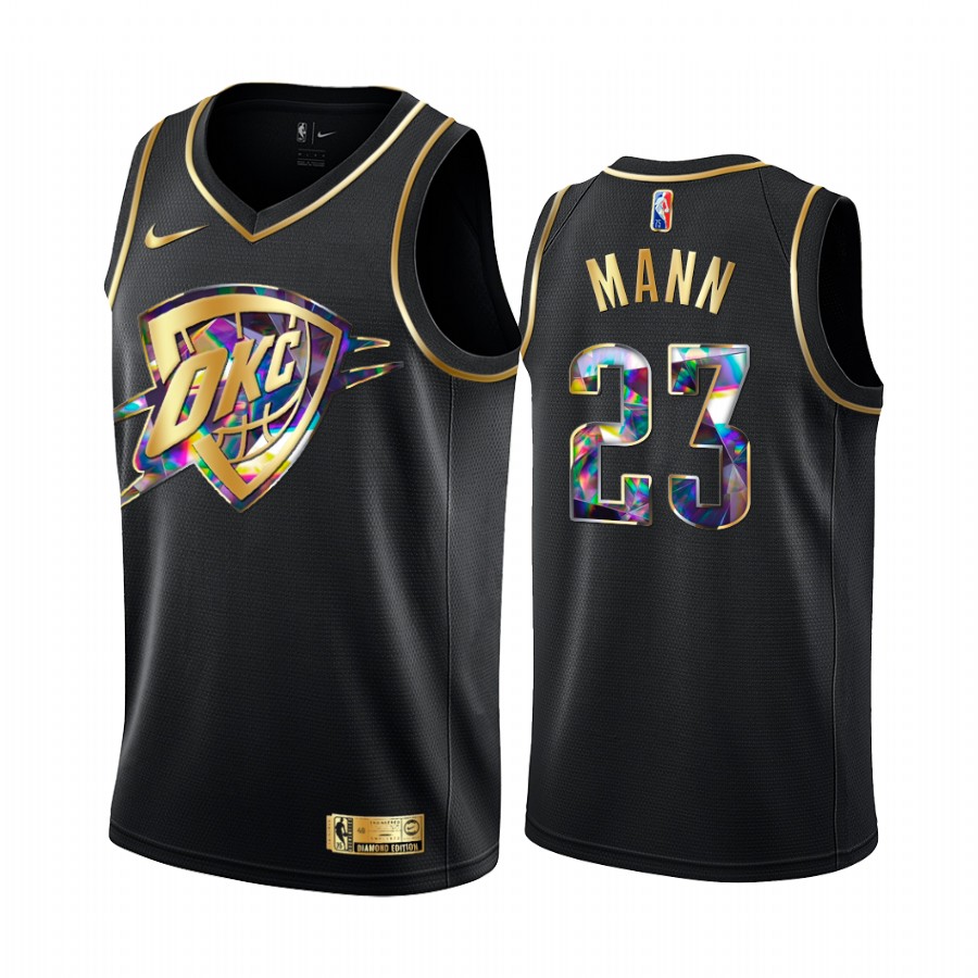 Tre Mann #23 Oklahoma City Thunder Diamond Logo Black Jersey