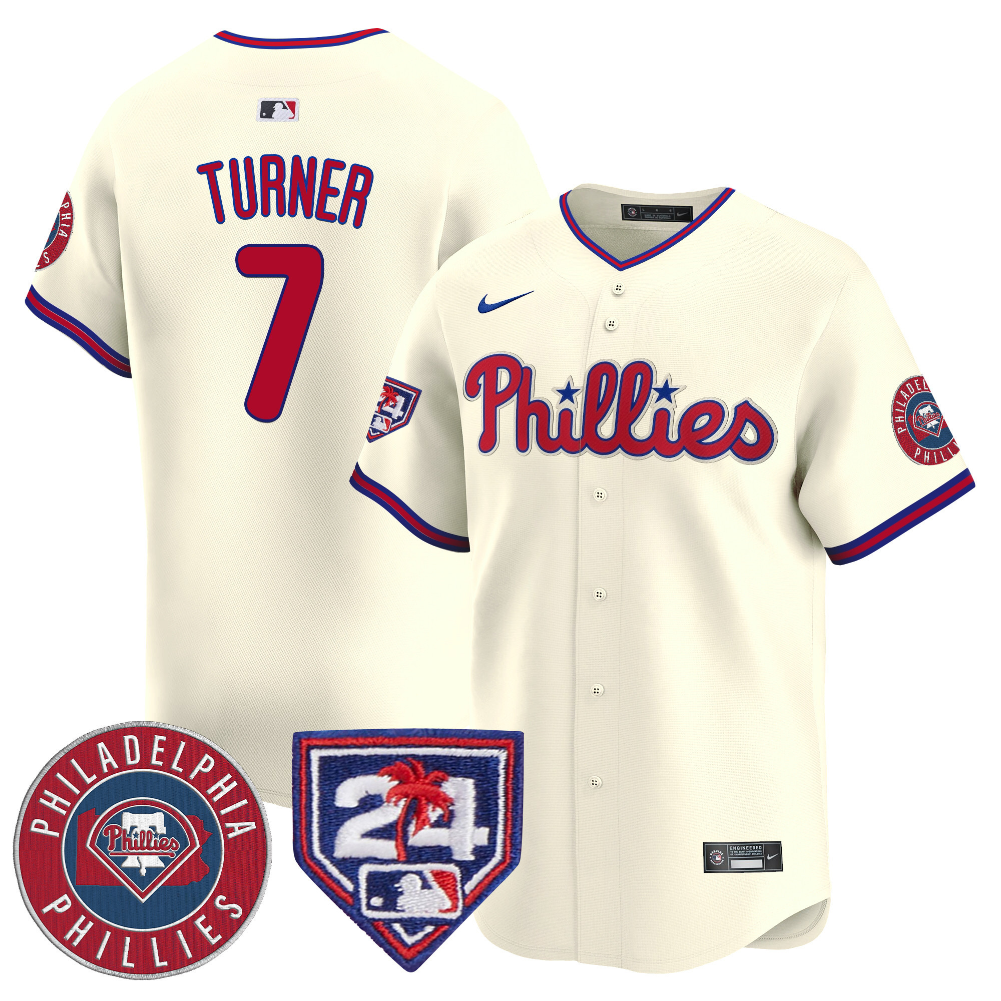 Trea Turner Men's Philadelphia Phillies Spring Training Patch Vapor Premier Limited V2 Cream Jersey