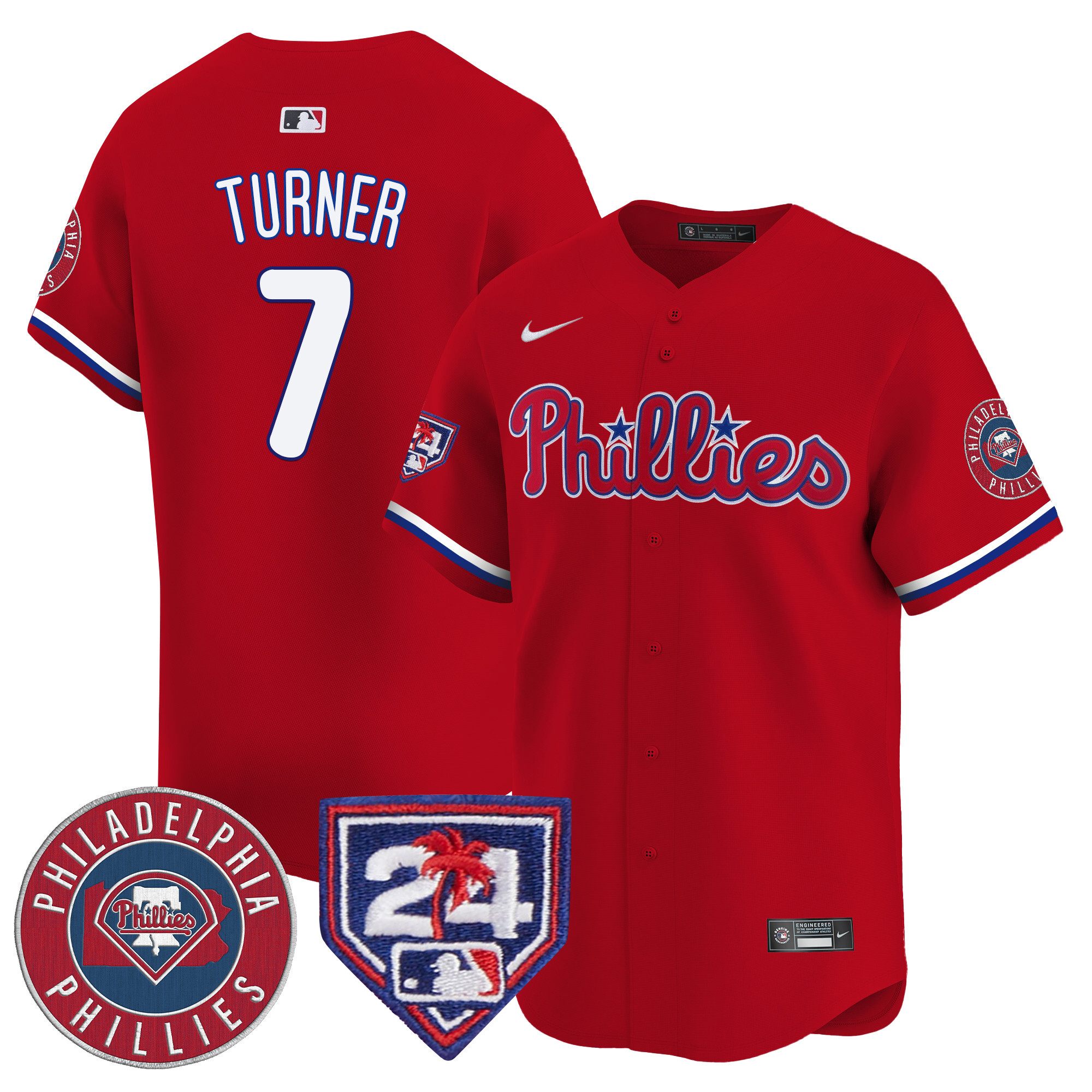 Trea Turner Men's Philadelphia Phillies Spring Training Patch Vapor Premier Limited V2 Red Jersey