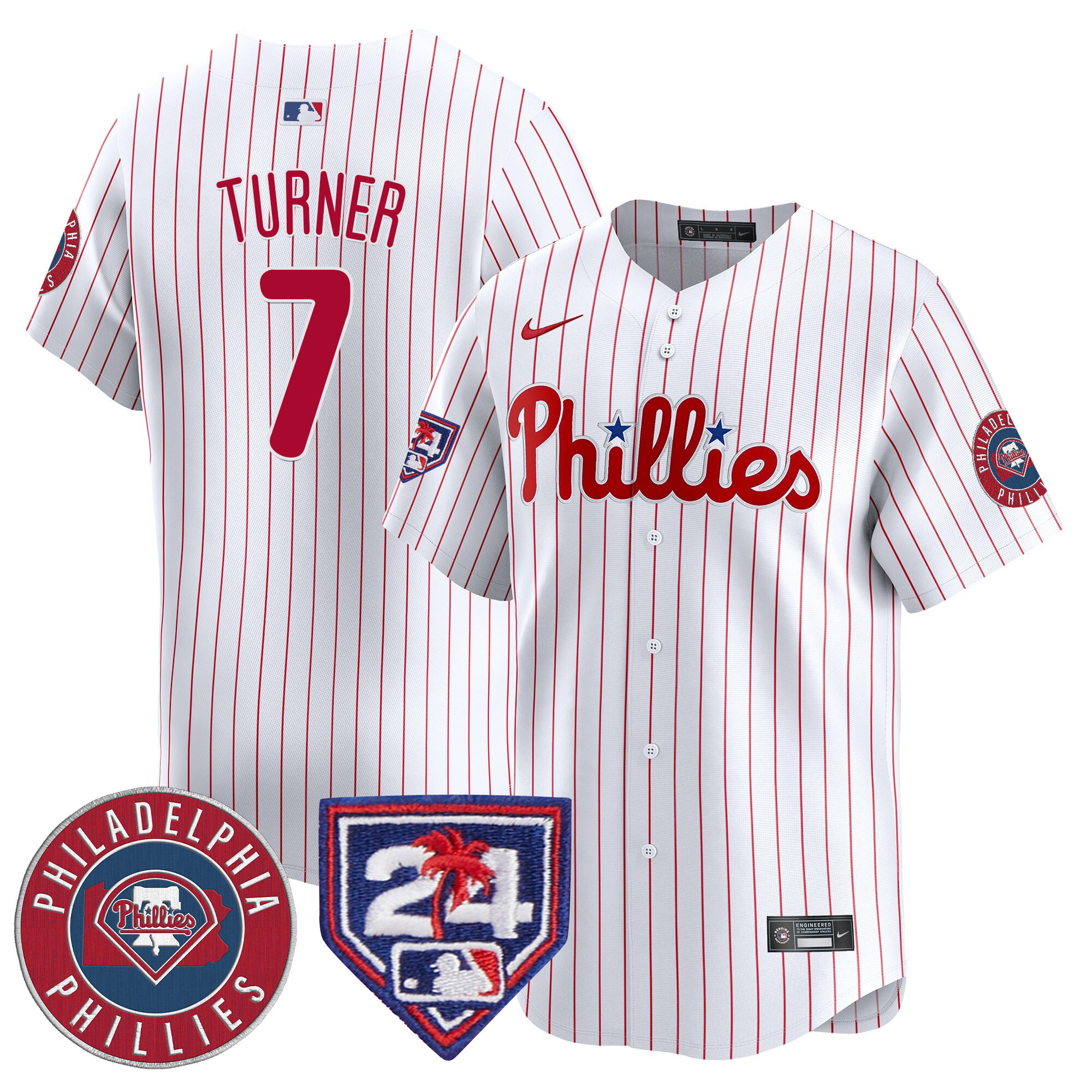 Trea Turner Men's Philadelphia Phillies Spring Training Patch Vapor Premier Limited V2 White Jersey