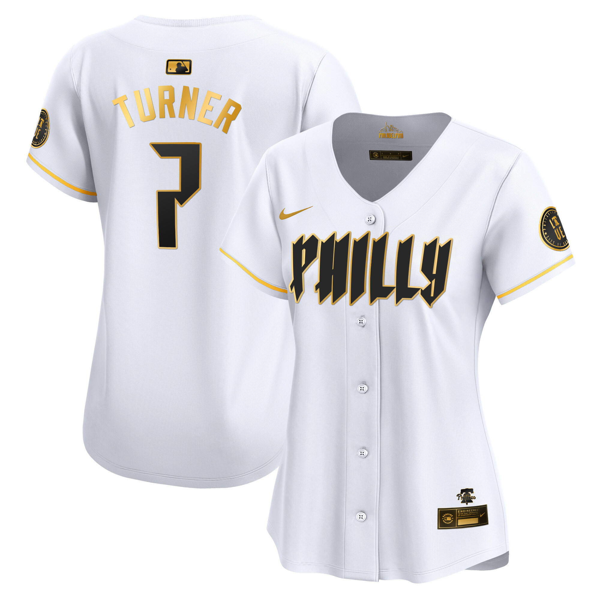 Trea Turner Women's Philadelphia Phillies City Connect Vapor Premier Limited White Gold Jersey