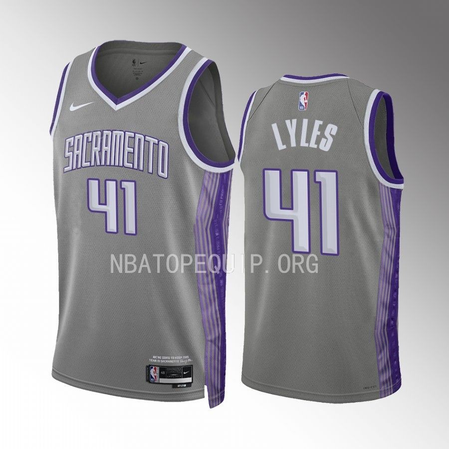 Trey Lyles Sacramento Kings Grey #41 City Edition Jersey Swingman