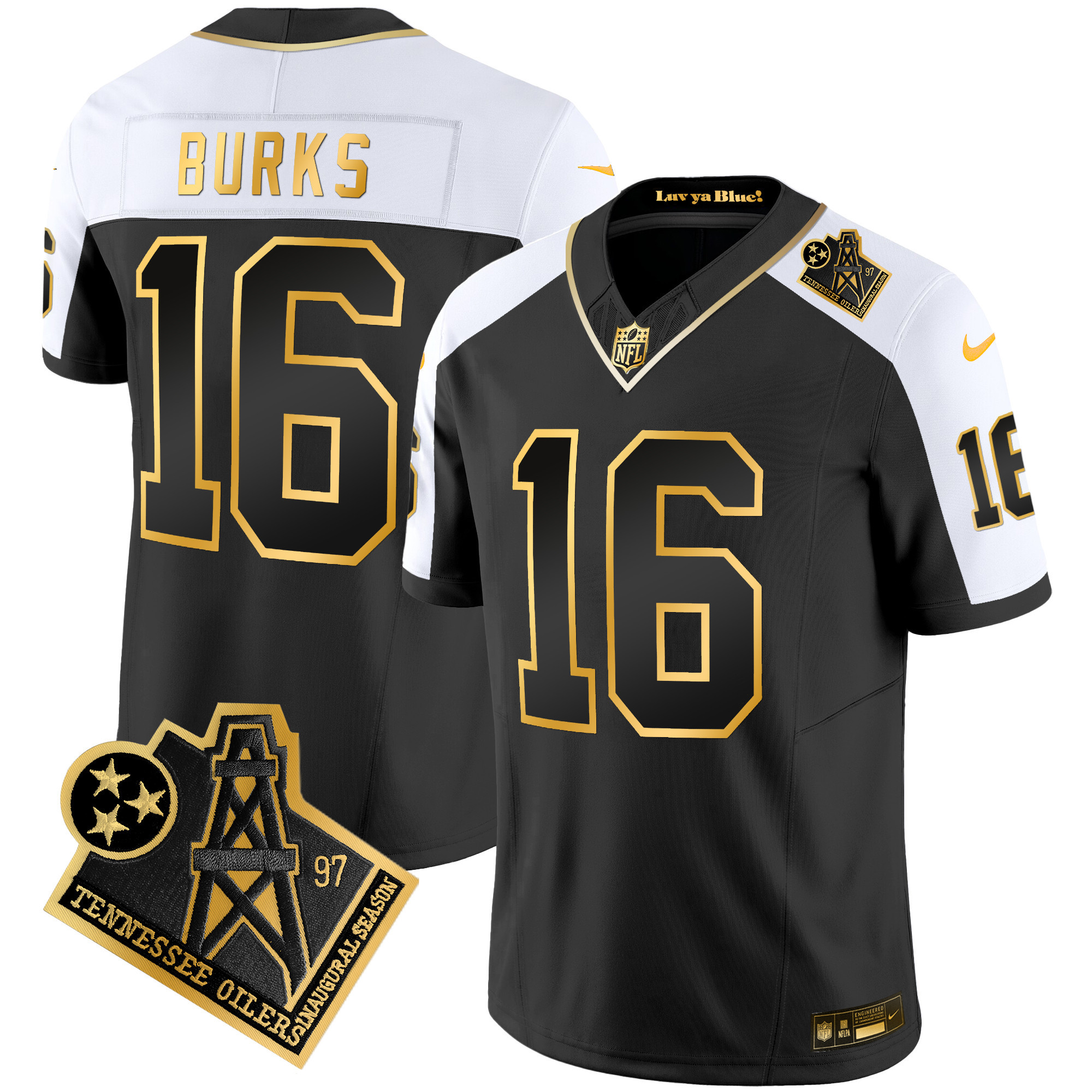 Treylon Burks Men's Tennessee Titans 1997 Throwback Gold Vapor Alternate Jersey