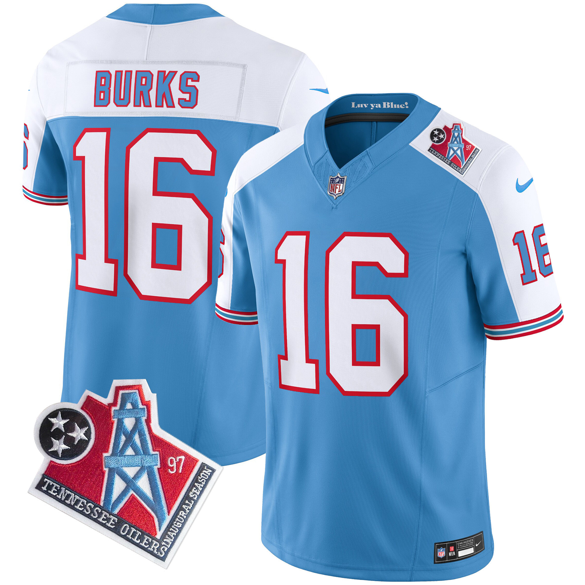 Treylon Burks Men's Tennessee Titans 1997 Throwback Limited Vapor Alternate Jersey