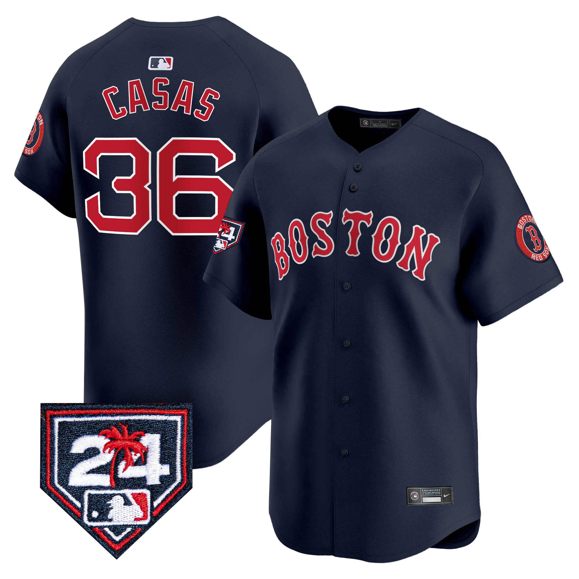 Triston Casas Men's Boston Red Sox Spring Training Patch Vapor Premier Limited Navy Jersey - All Stitched