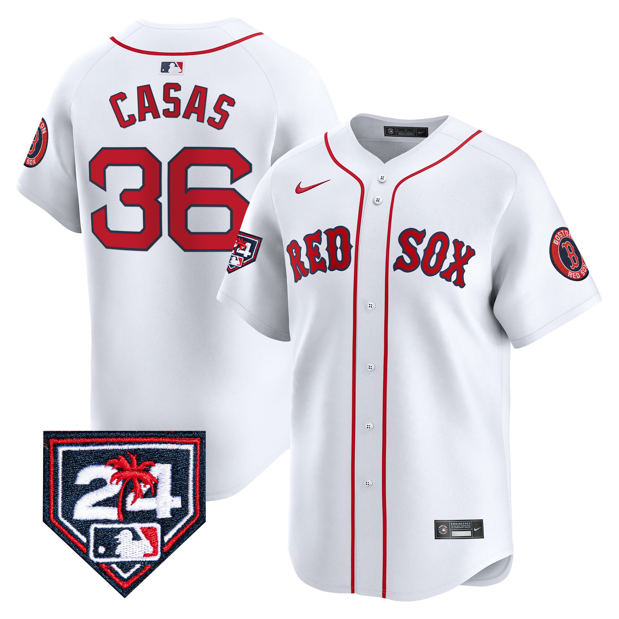 Triston Casas Men's Boston Red Sox Spring Training Patch Vapor Premier Limited White Jersey - All Stitched