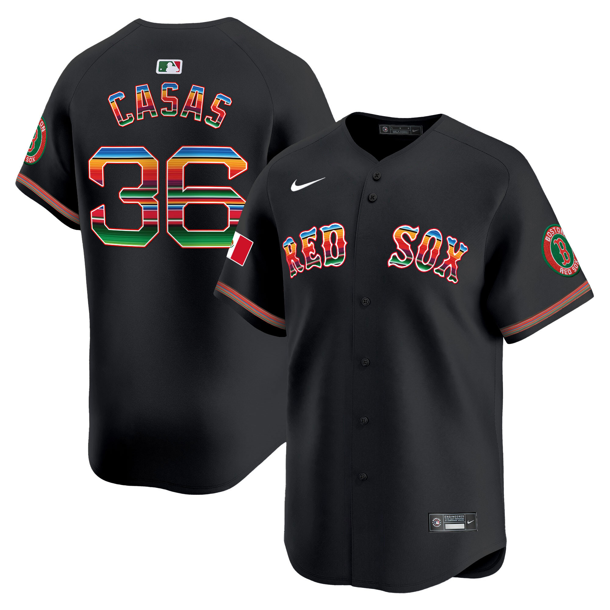 Triston Casas Men's Boston Red Sox Mexico Vapor Premier Limited Black Jersey - All Stitched