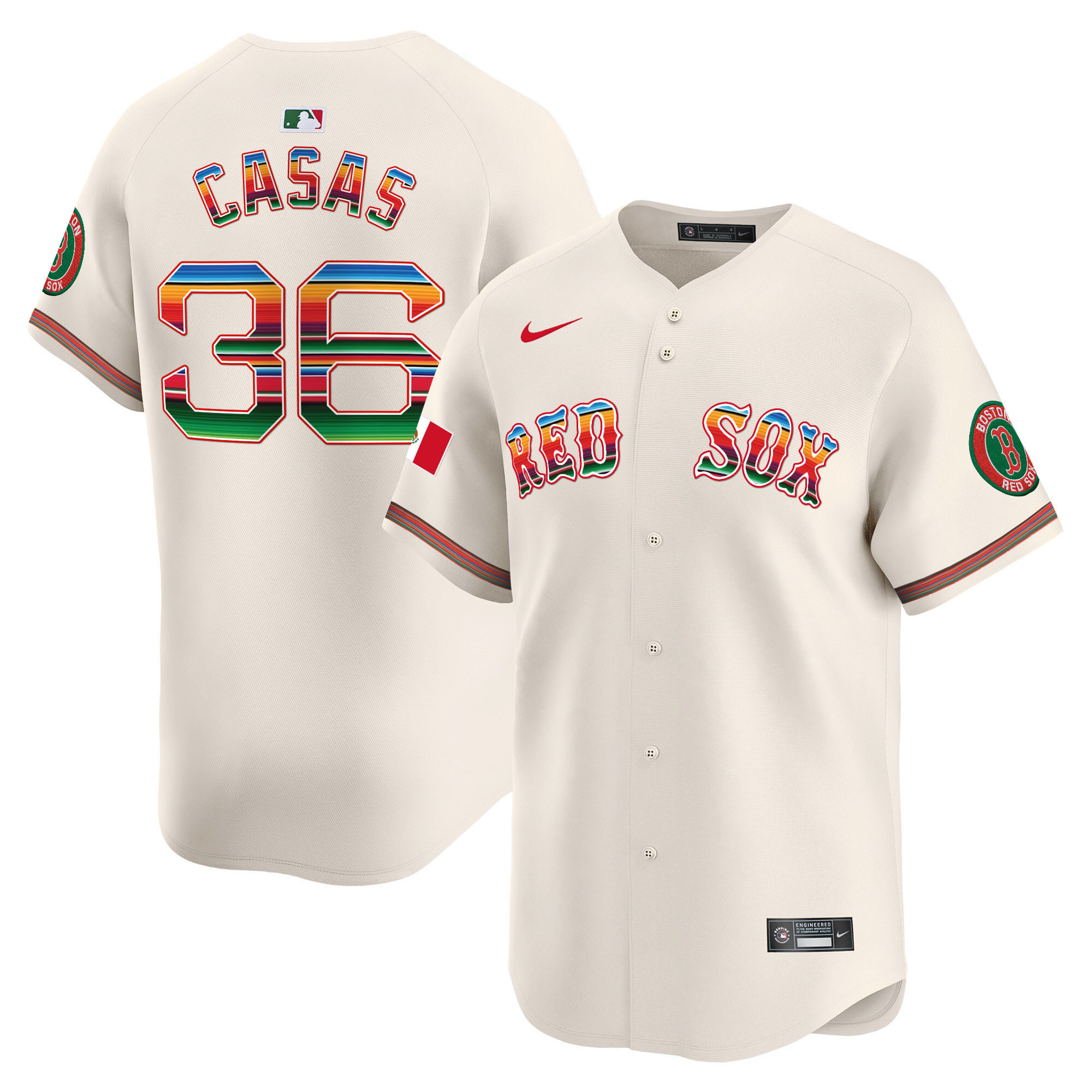 Triston Casas Men's Boston Red Sox Mexico Vapor Premier Limited Cream Jersey - All Stitched