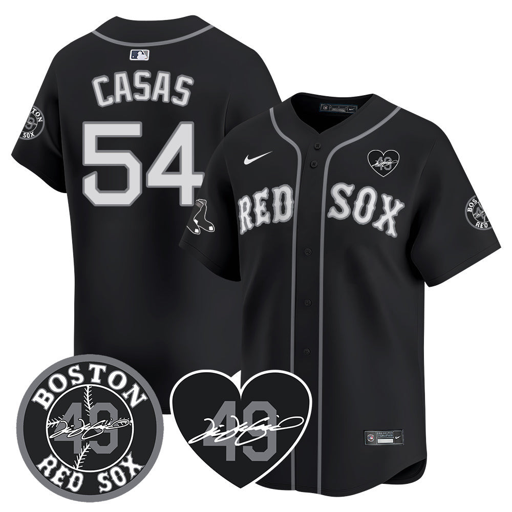 Triston Casas Men's Boston Red Sox Tim Wakefield Memorial Patch Vaper Premier Limited Black Jersey - All Stitched