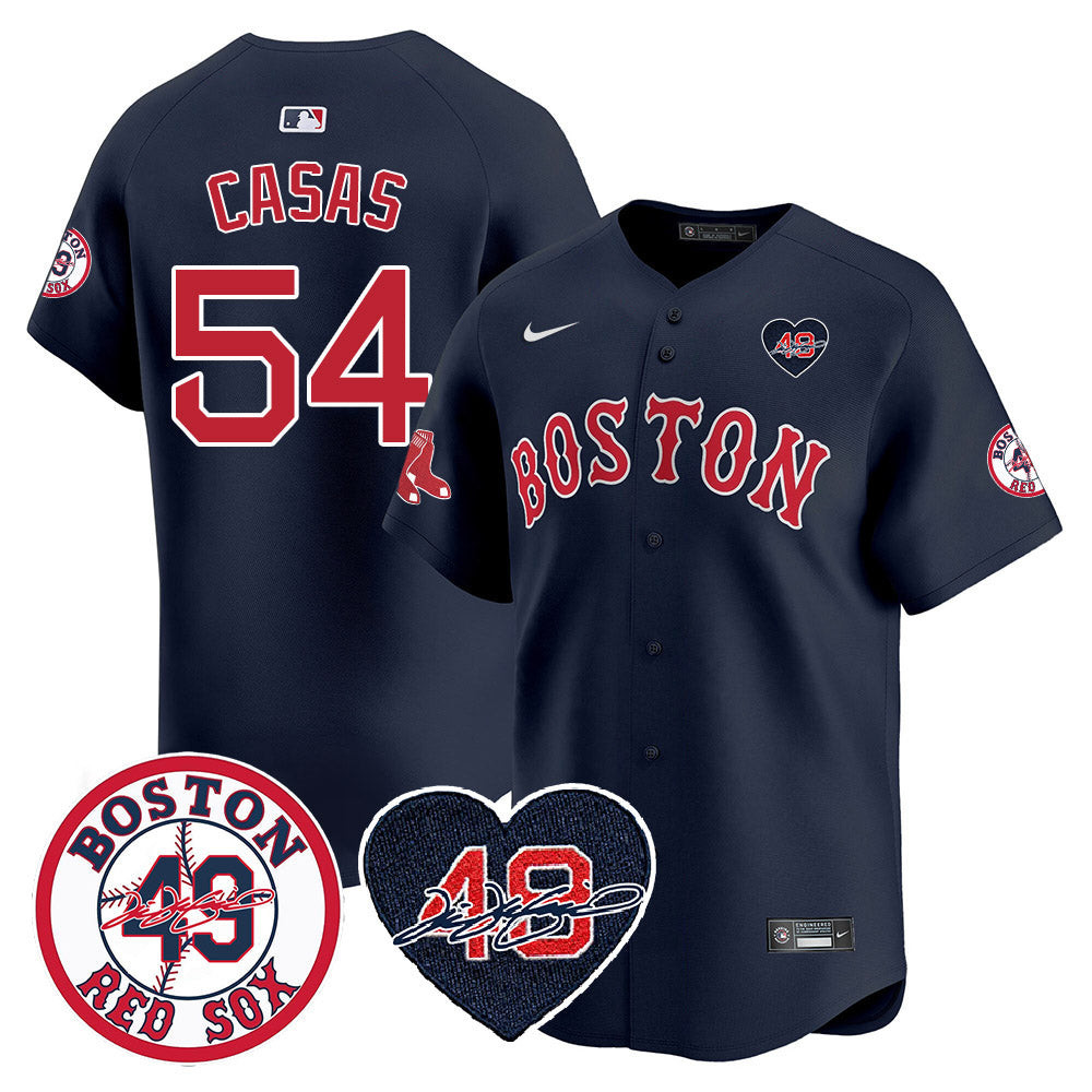 Triston Casas Men's Boston Red Sox Tim Wakefield Memorial Patch Vaper Premier Limited Navy Jersey - All Stitched