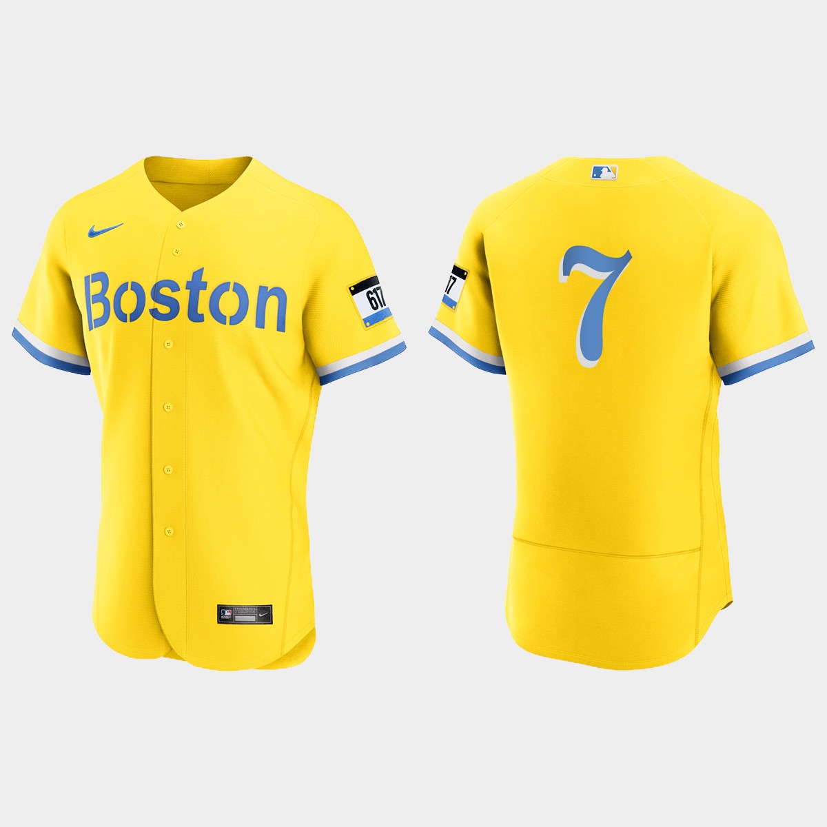 Trot Nixon Boston Red Sox  City Connect Jersey - Gold Light Blue