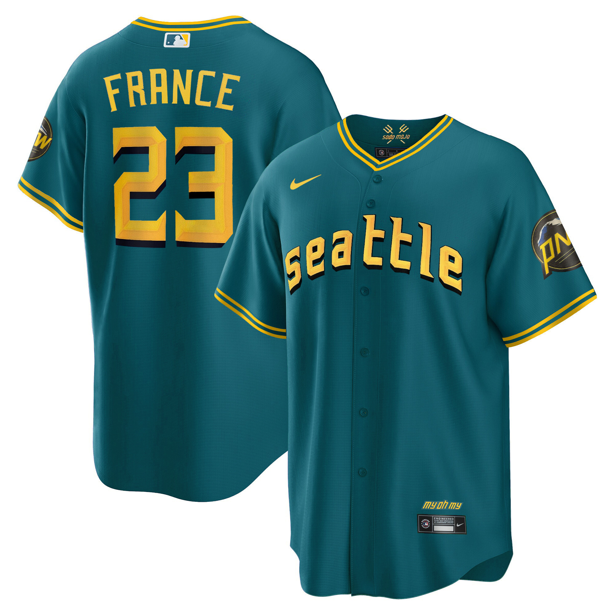 Ty France Men's Seattle Mariners City Connect Collection Cool Aqua Jersey