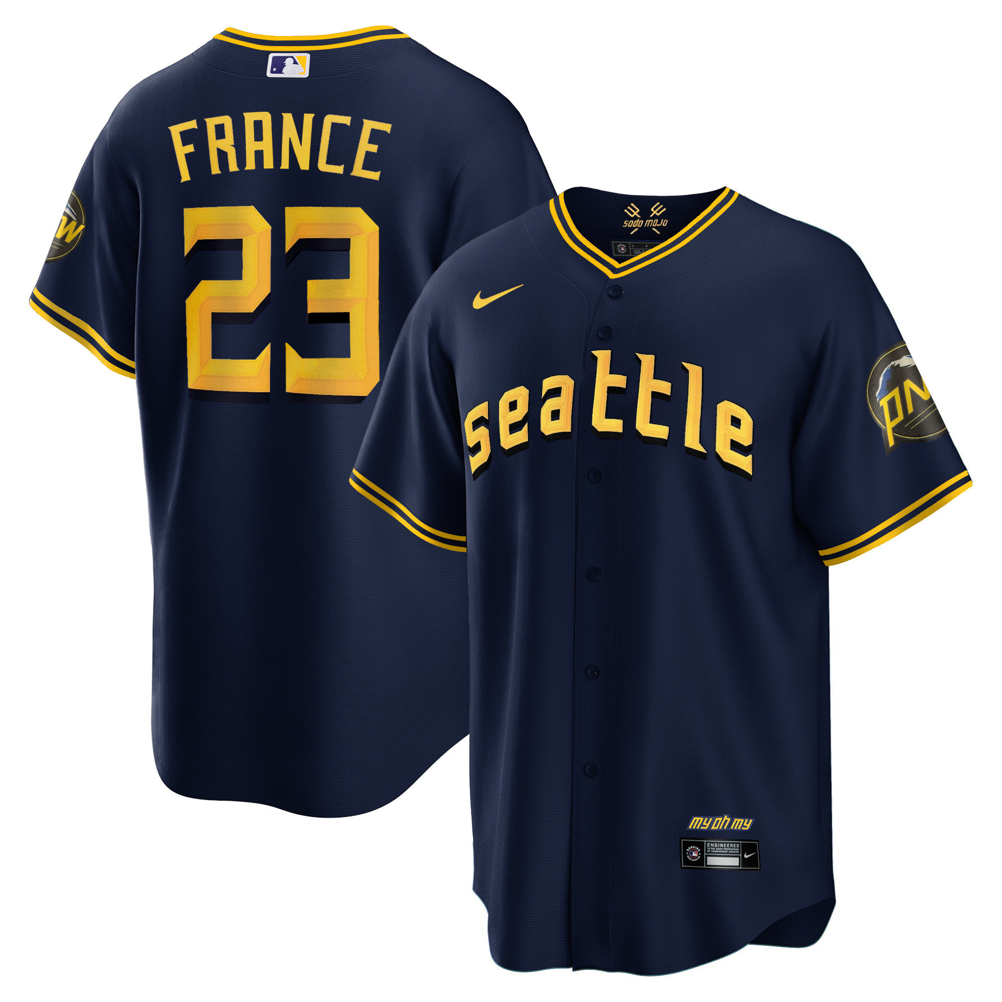 Ty France Men's Seattle Mariners City Connect Collection Cool Navy Jersey