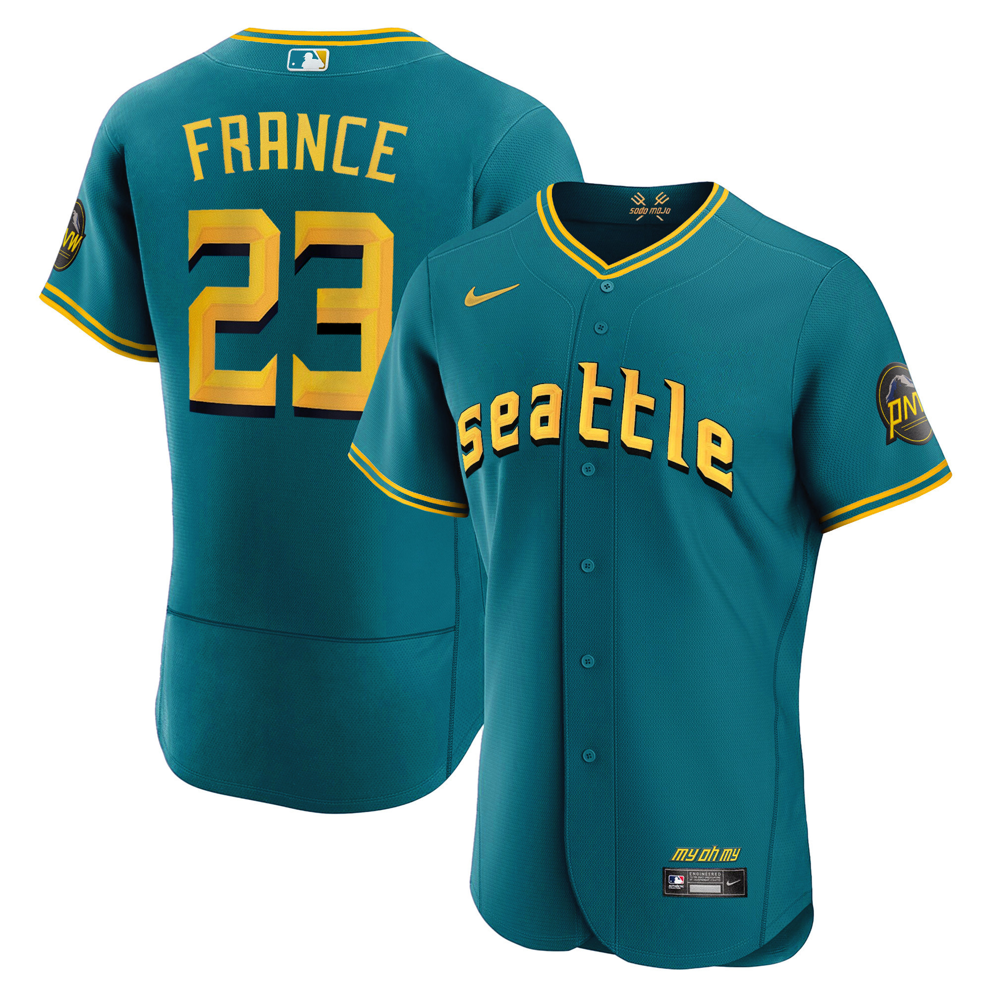 Ty France Men's Seattle Mariners City Connect Collection Flex Aqua Jersey