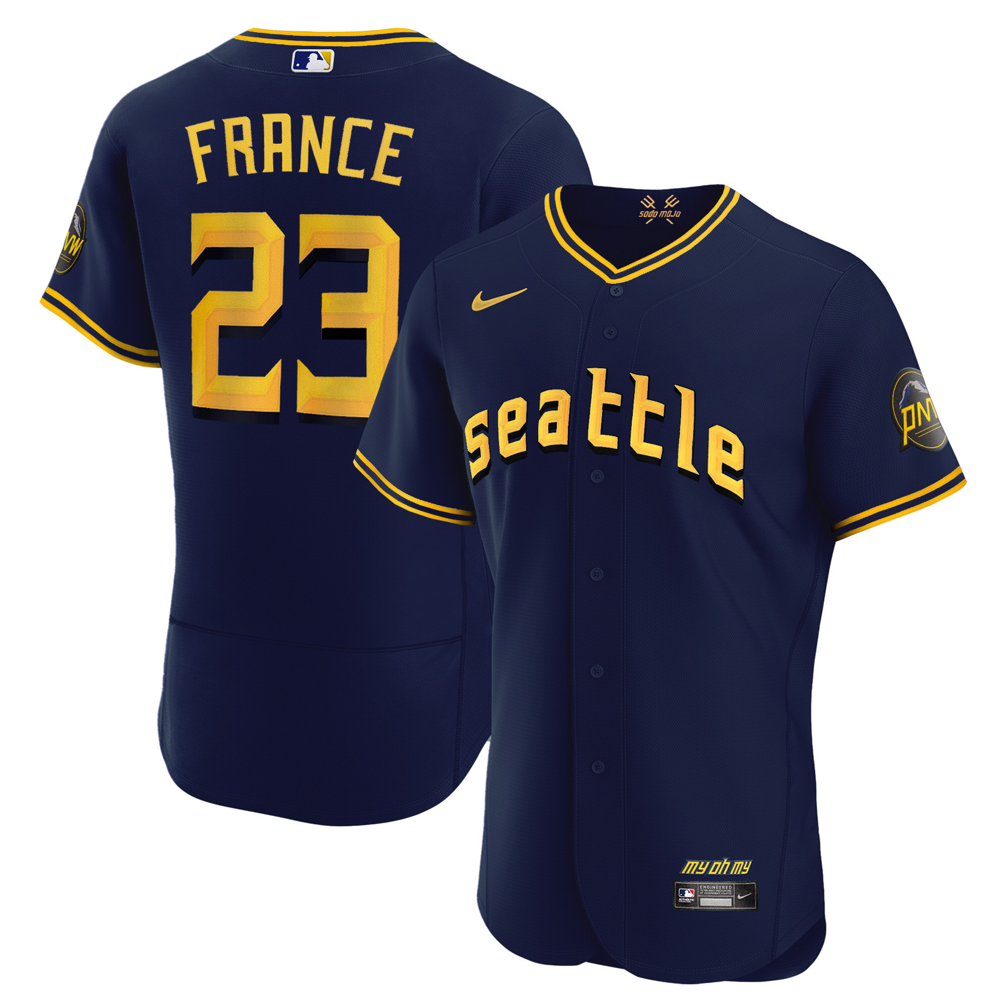 Ty France Men's Seattle Mariners City Connect Collection Flex Navy Jersey