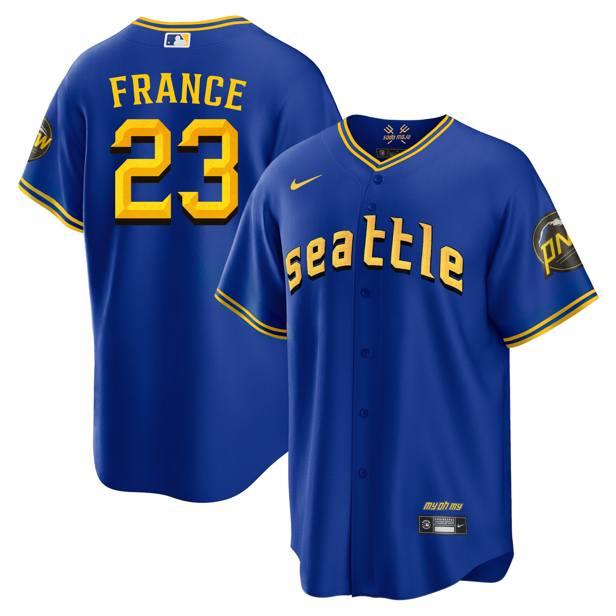 Ty France Men's Seattle Mariners City Connect Fan Made Edition Cool Base Jersey