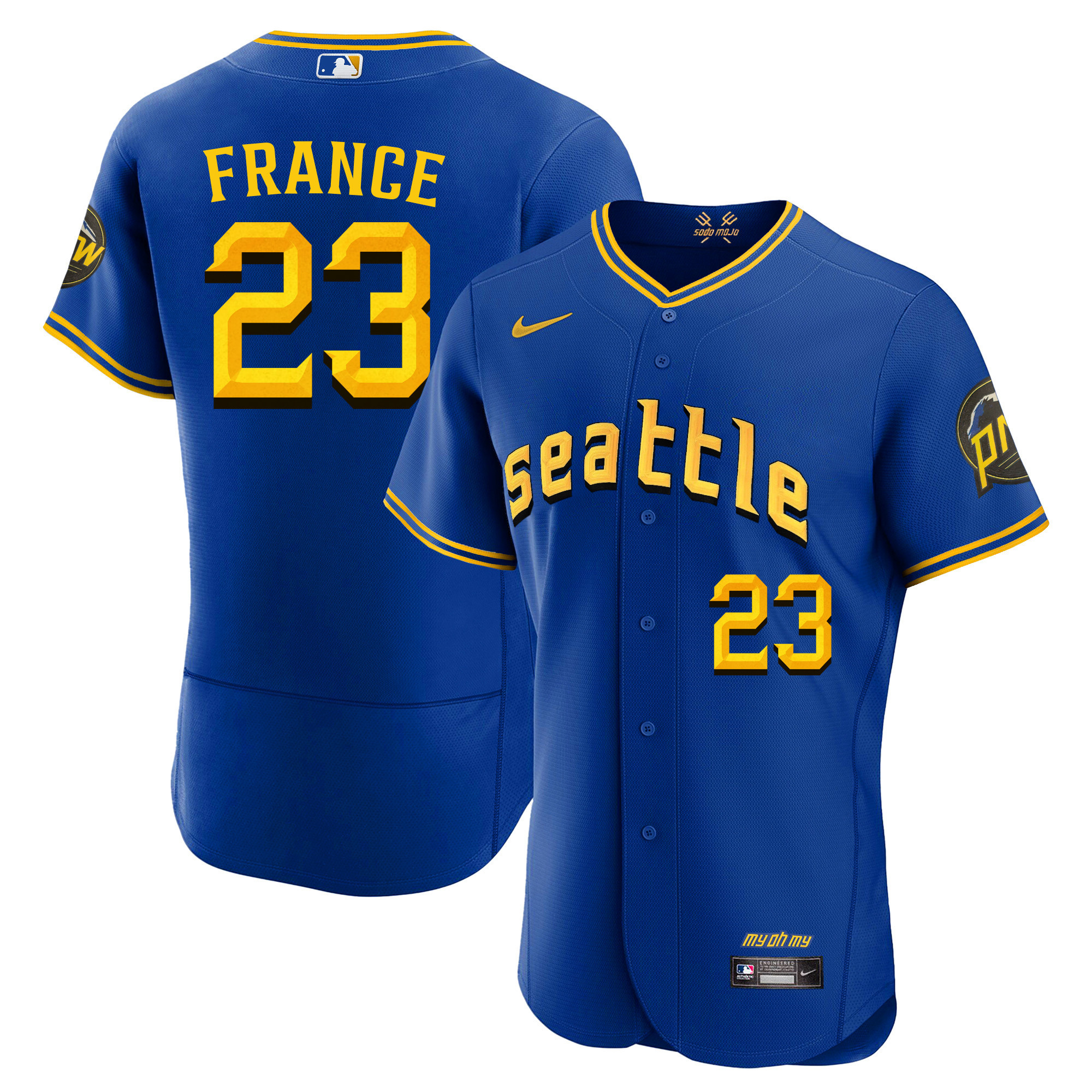 Ty France Men's Seattle Mariners City Connect Fan Made Edition Flex Base Jersey