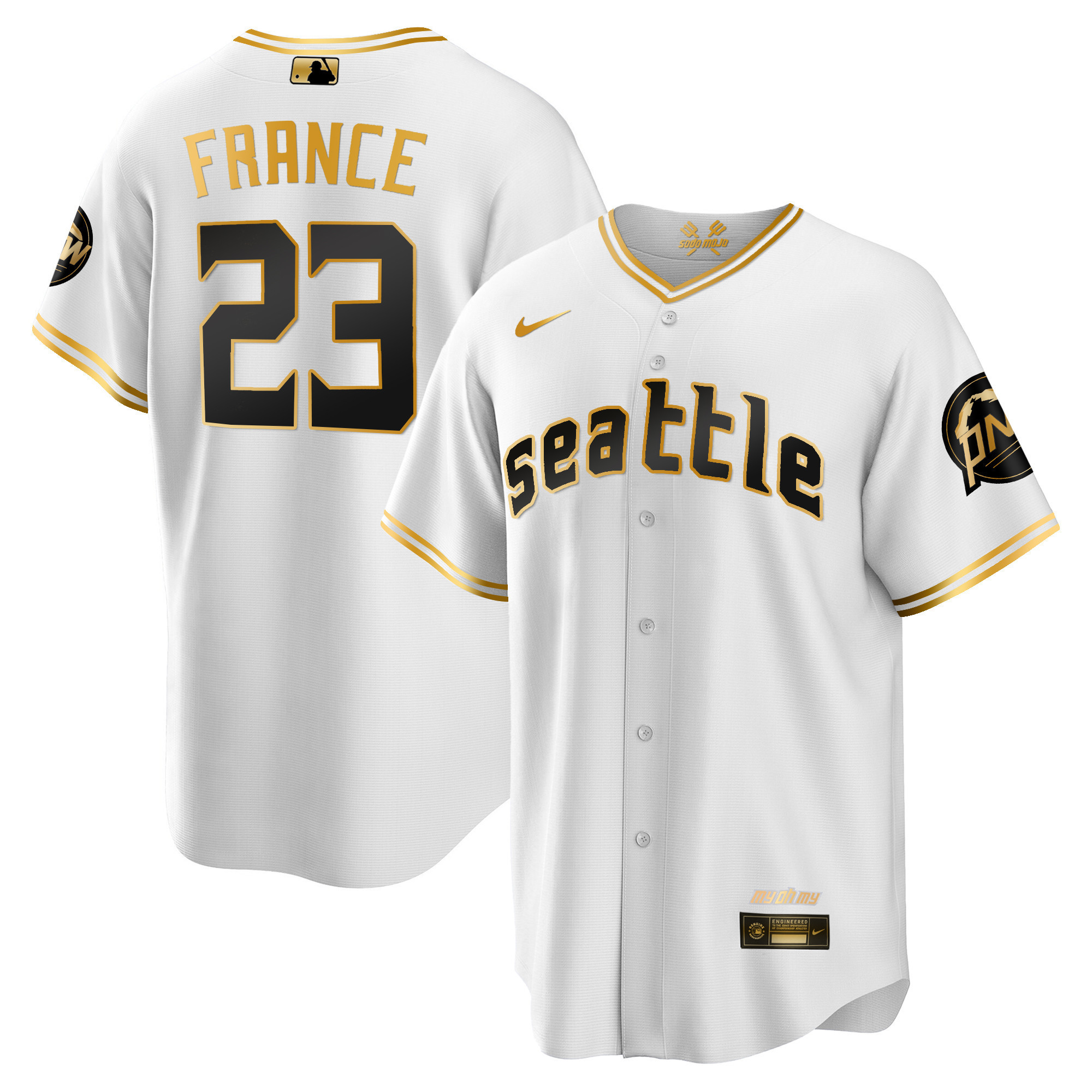 Ty France Men's Seattle Mariners City Connect Gold Cool White Gold Jersey