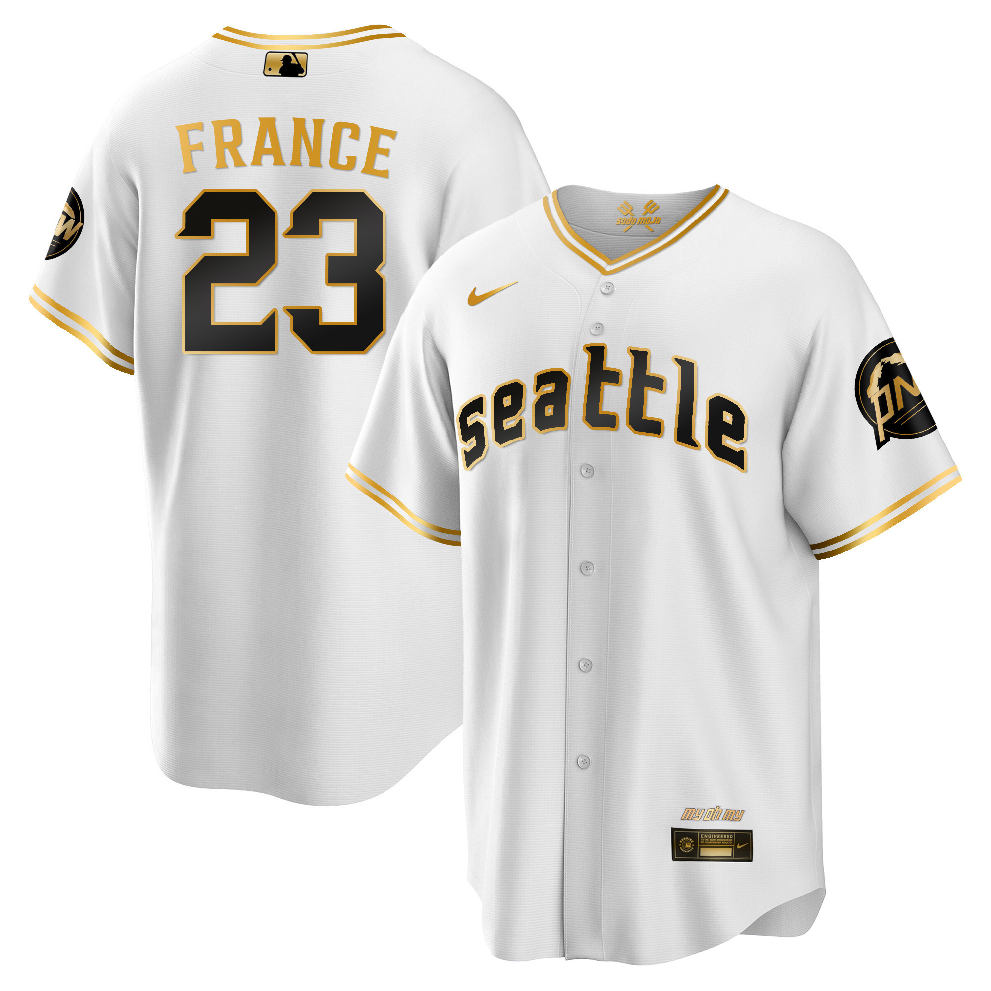 Ty France Men's Seattle Mariners City Connect Cool Base White Gold Jersey