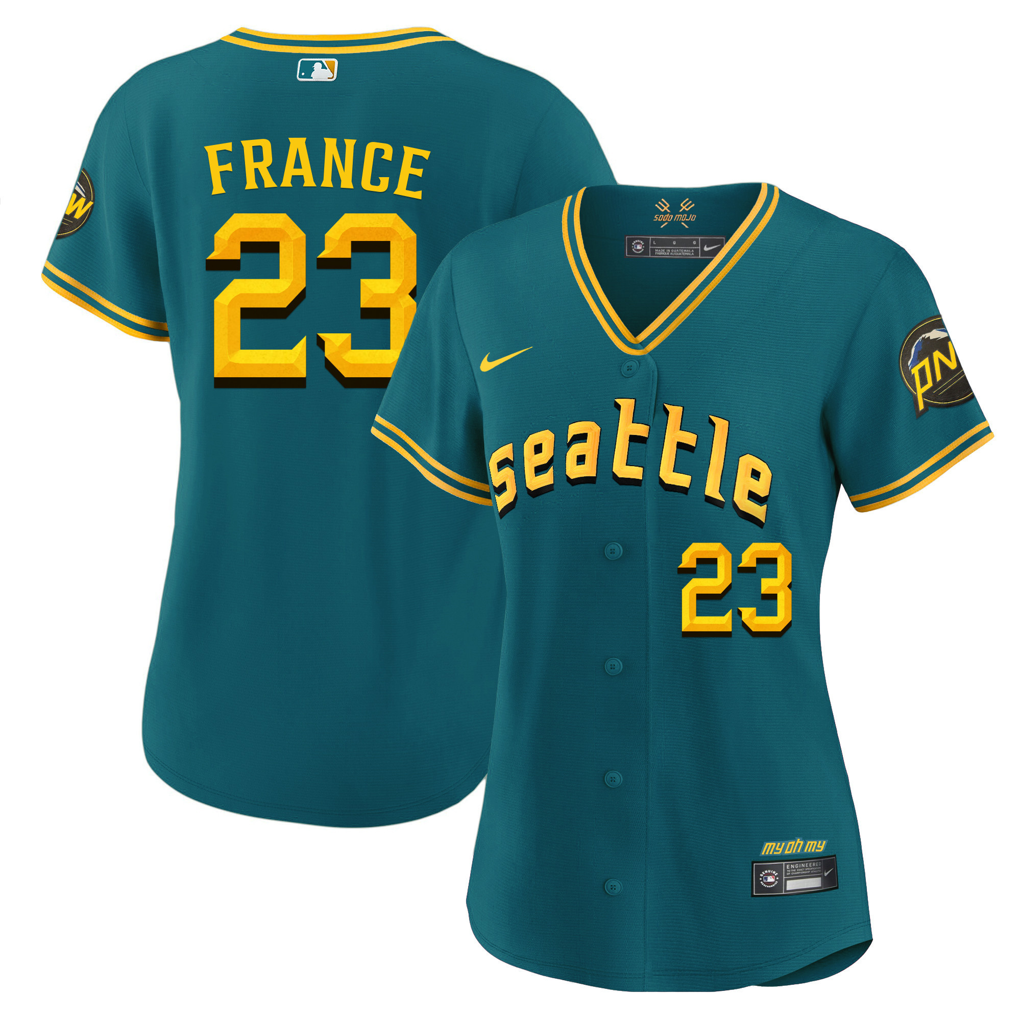 Ty France Women's Seattle Mariners City Connect Fan Made Aqua Jersey