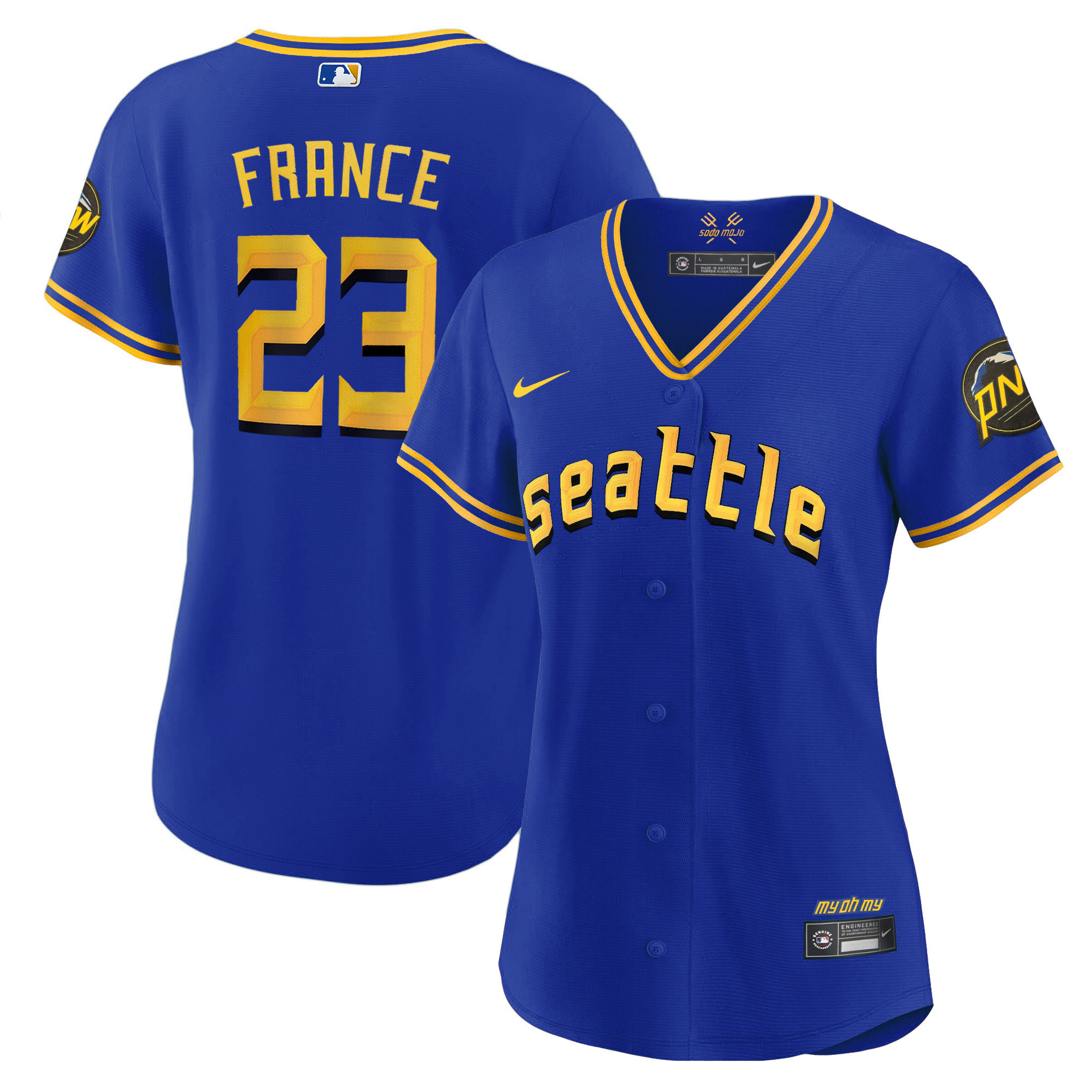 Ty France Women's Seattle Mariners City Connect Gold Royal Jersey