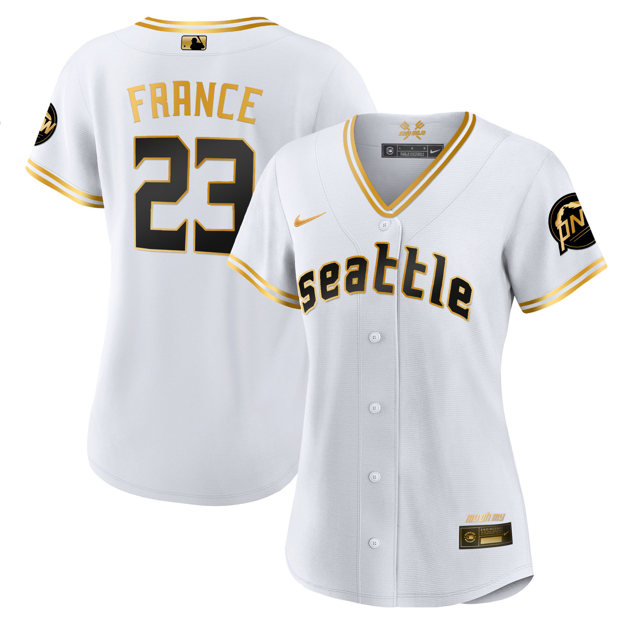 Ty France Women's Seattle Mariners City Connect Gold White Gold Jersey