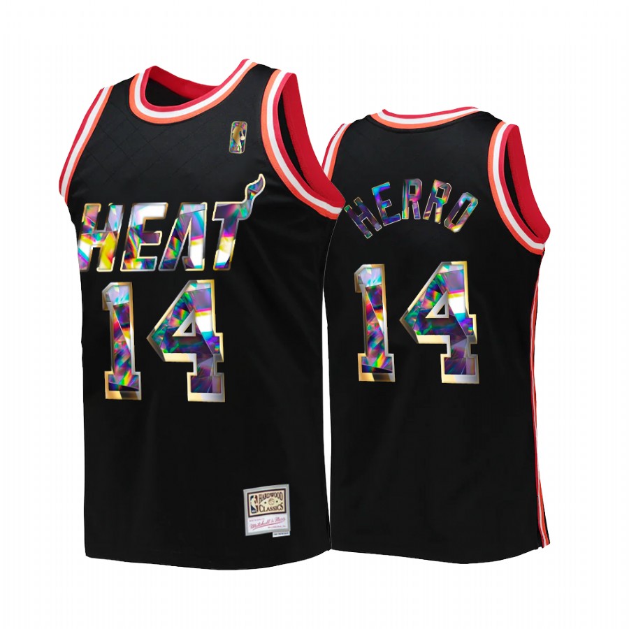 Tyler Herro #14 Miami Heat 75th Diamond Anniversary Black Throwback Jersey