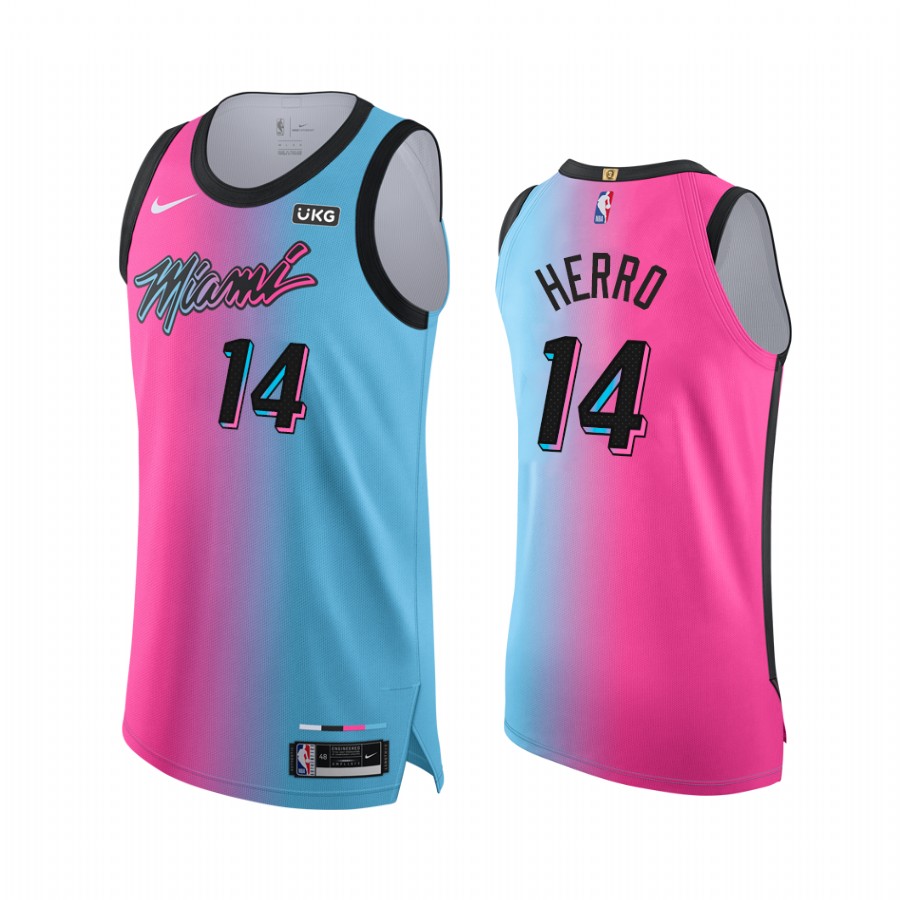 Tyler Herro Miami Heat Blue Pink Viceversa  Jersey City Edition