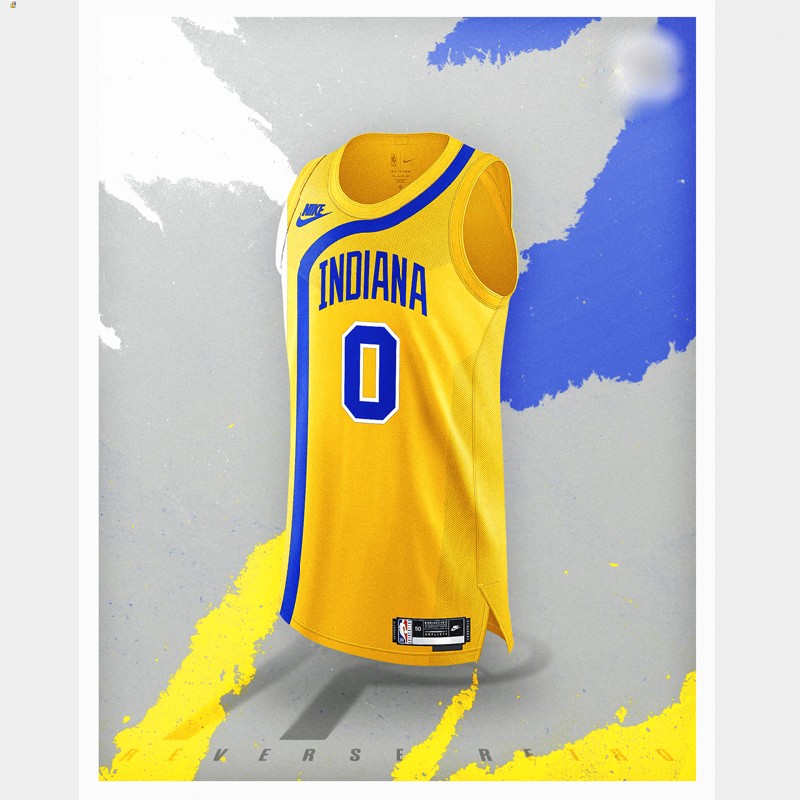 Tyrese Haliburton Indiana Pacers Yellow #0 Jersey Reverse Retro