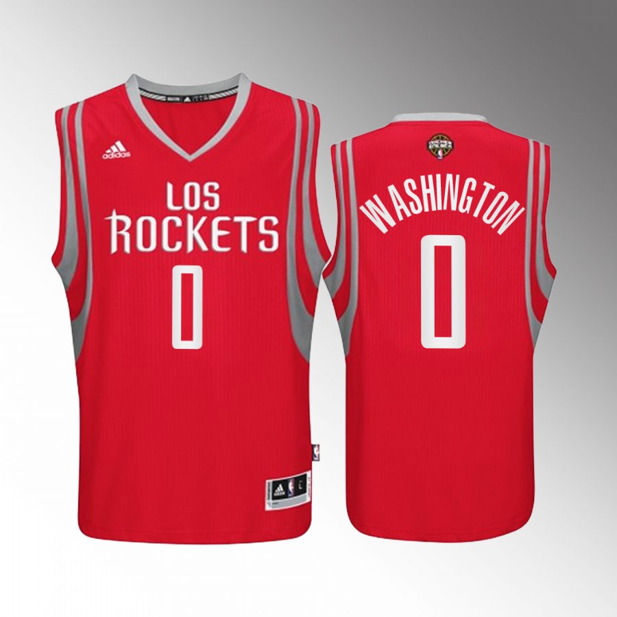 TyTy Washington #0 Houston Rockets Noche Latina Red Throwback Jersey