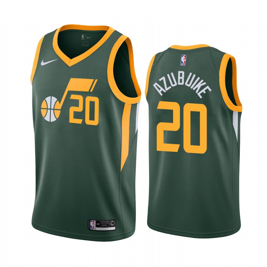 Udoka Azubuike Utah Jazz  Green Earned Jersey Draft