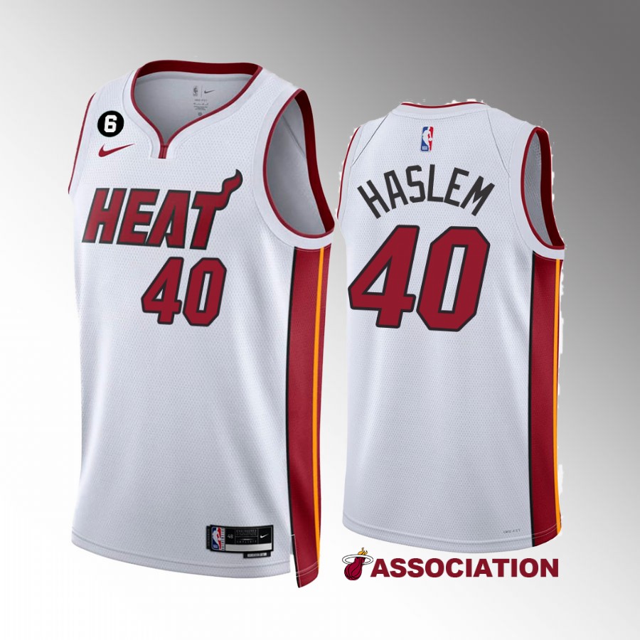 Udonis Haslem Miami Heat White #40 Association Edition Jersey NO.6 Patch