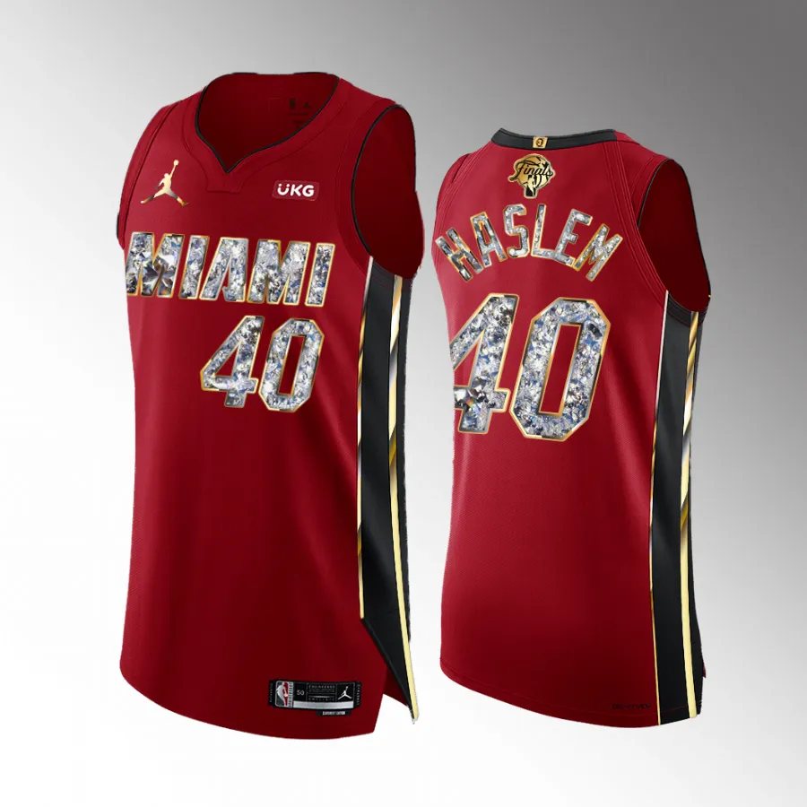 Udonis Haslem Miami Heat Eastern Conference Champions Red #40 Diamond Edition Jersey Men