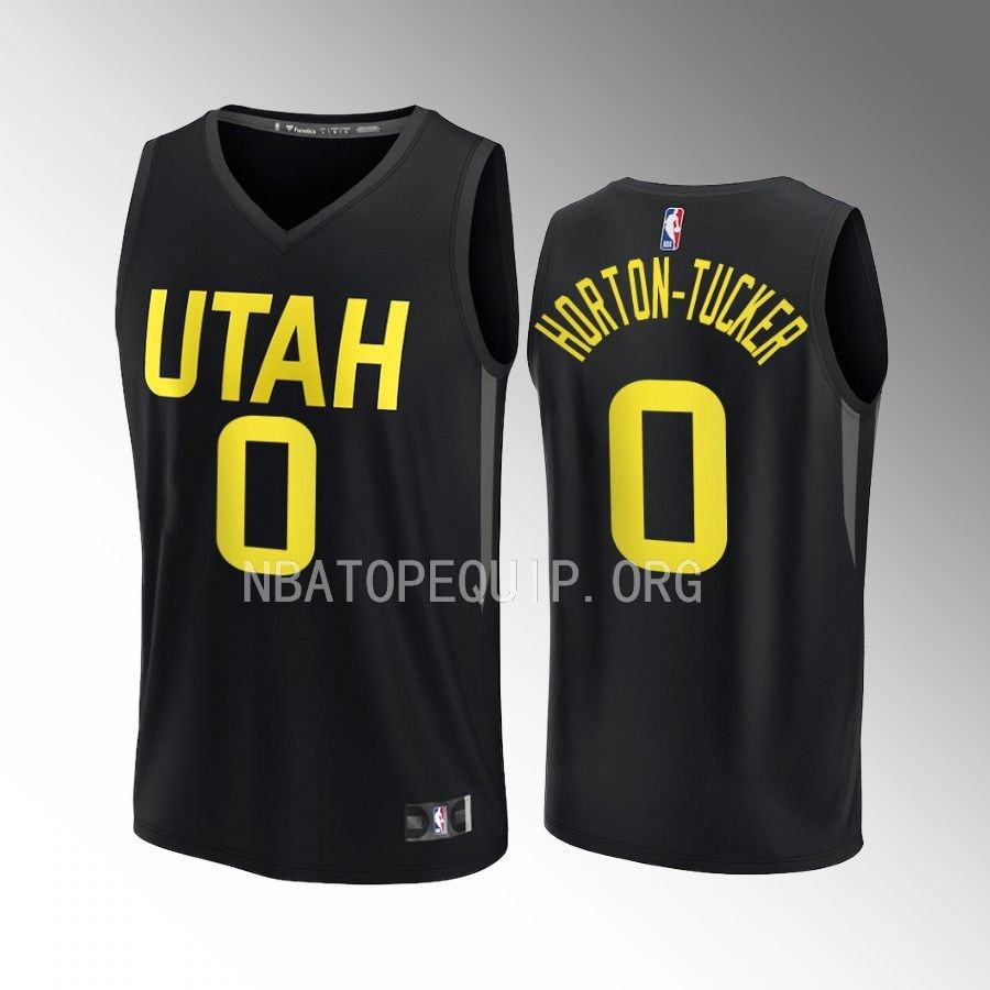 Utah Jazz #0 Talen Horton-Tucker Statement Edition Jersey Fast Break Player Black