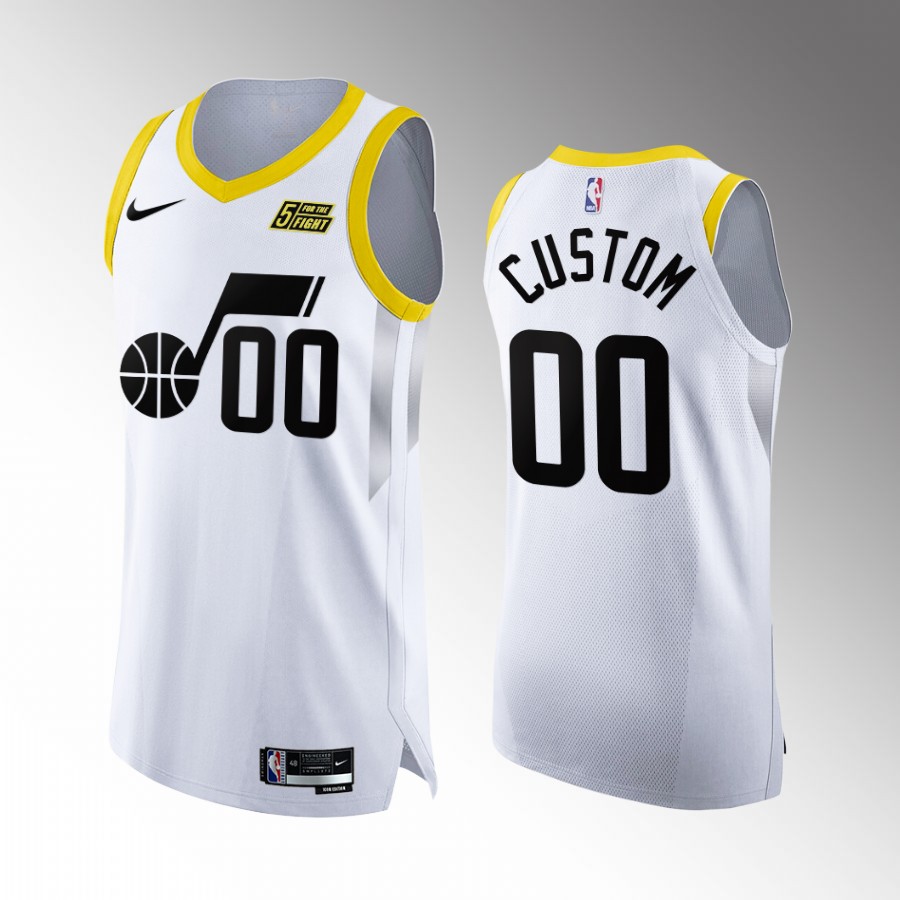 Utah Jazz #00 Custom White Jersey Association Edition