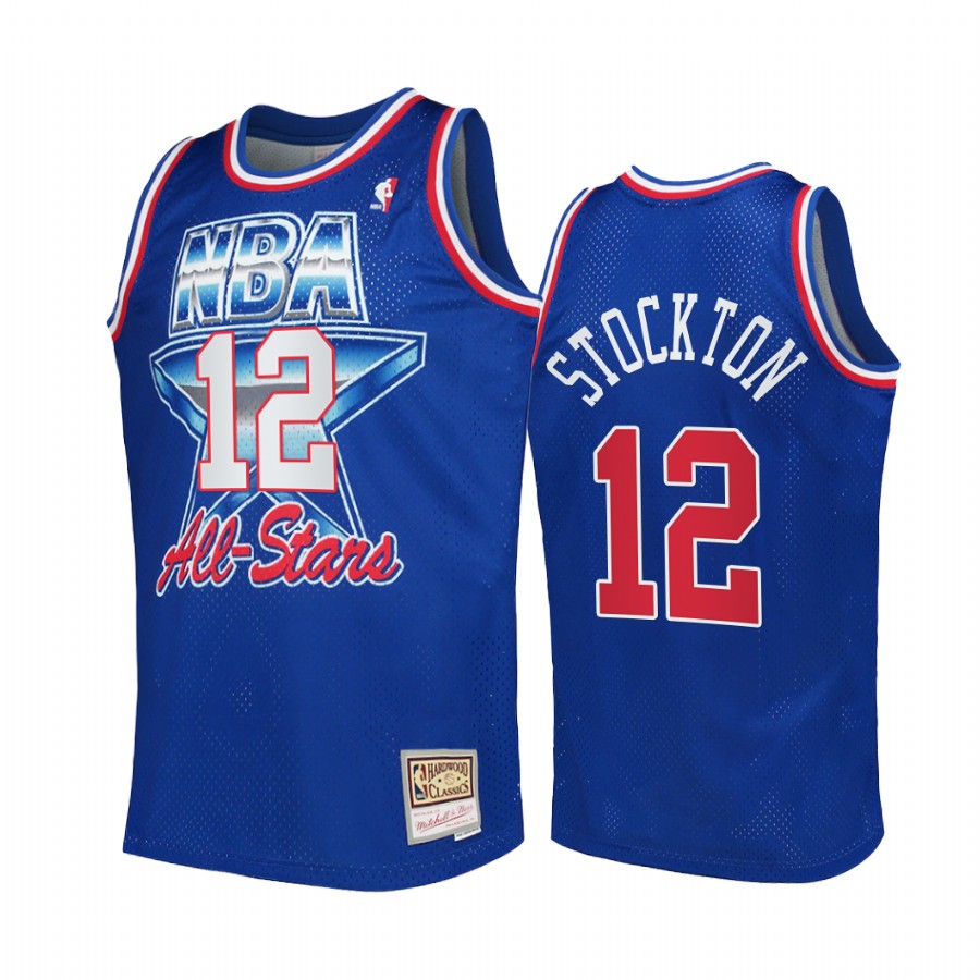 Utah Jazz #12 John Stockton 1992 All-Star Western Conference Jersey Blue