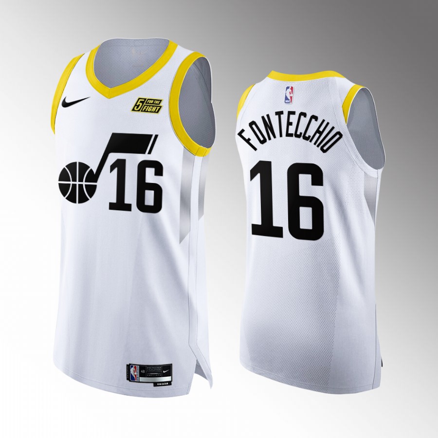 Utah Jazz #16 Simone Fontecchio White Jersey Association Edition
