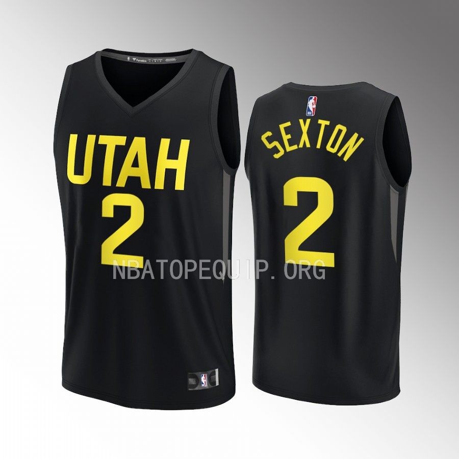 Utah Jazz #2 Collin Sexton Statement Edition Jersey Fast Break Player Black