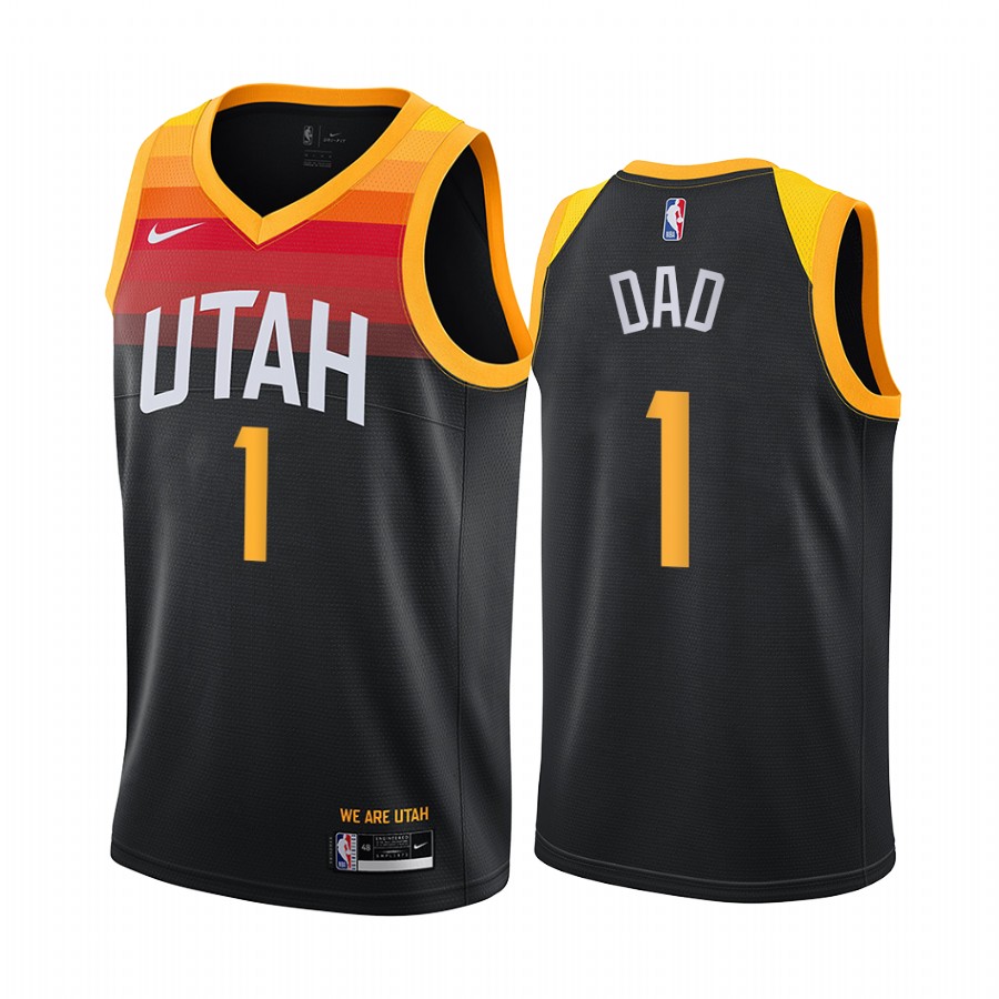 Utah Jazz  Fathers Day Black No.1 Dad Jersey