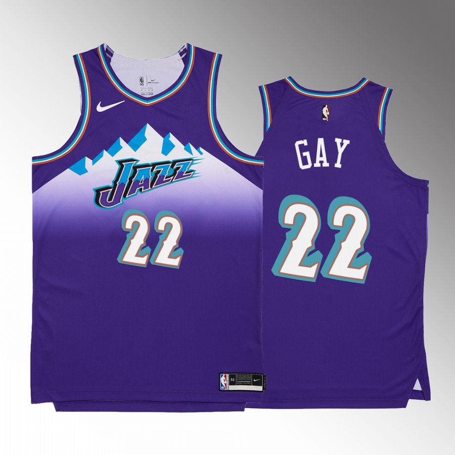Utah Jazz #22 Rudy Gay Purple Jersey Classic Edition