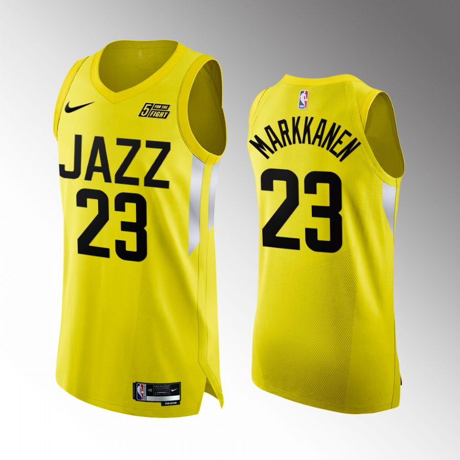 Utah Jazz #23 Lauri Markkanen Yellow Jersey Icon Edition