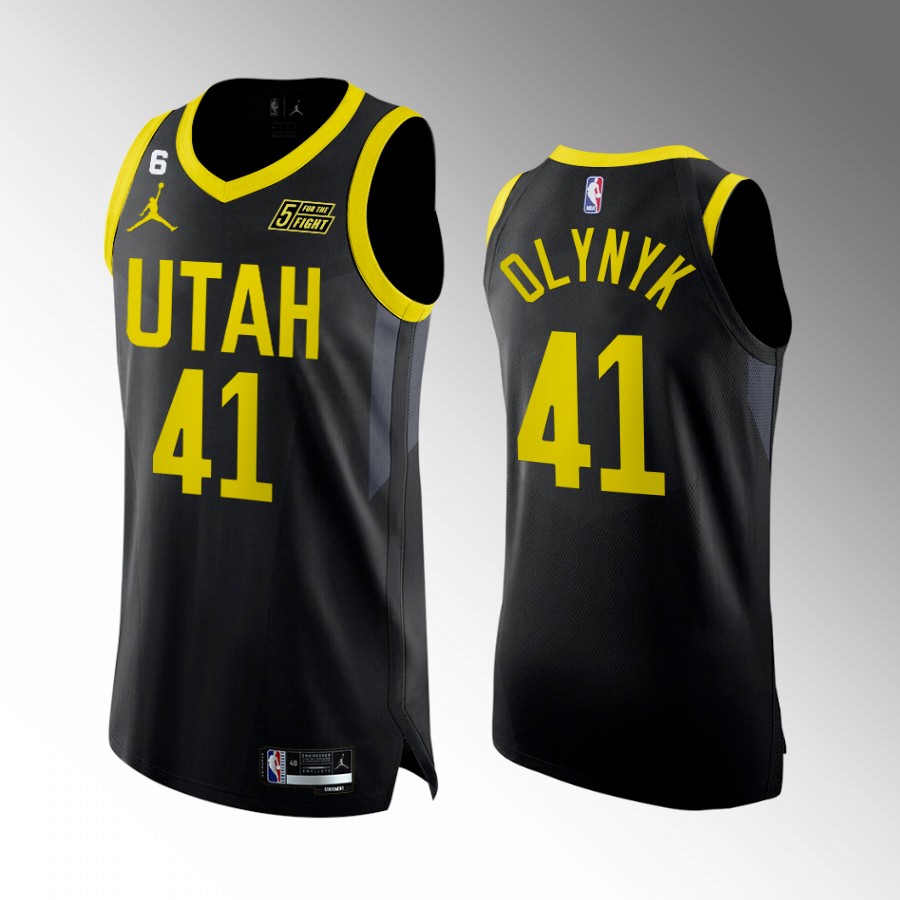 Utah Jazz #41 Kelly Olynyk Black Jersey Statement Edition