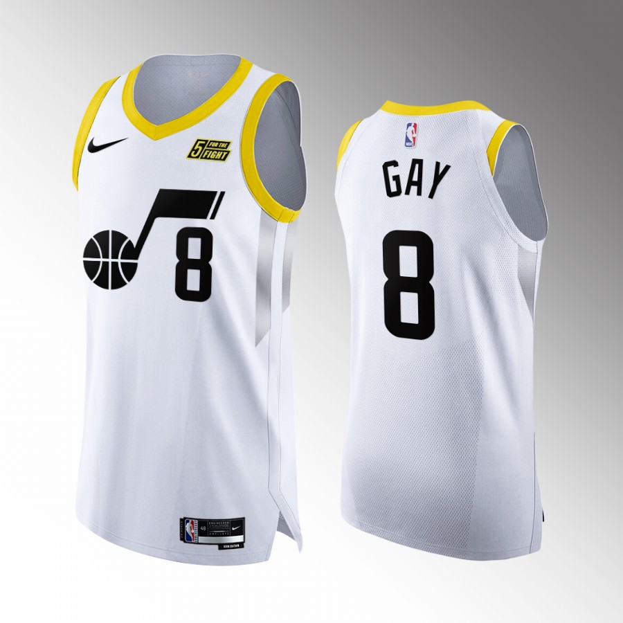 Utah Jazz #8 Rudy Gay White Jersey Association Edition